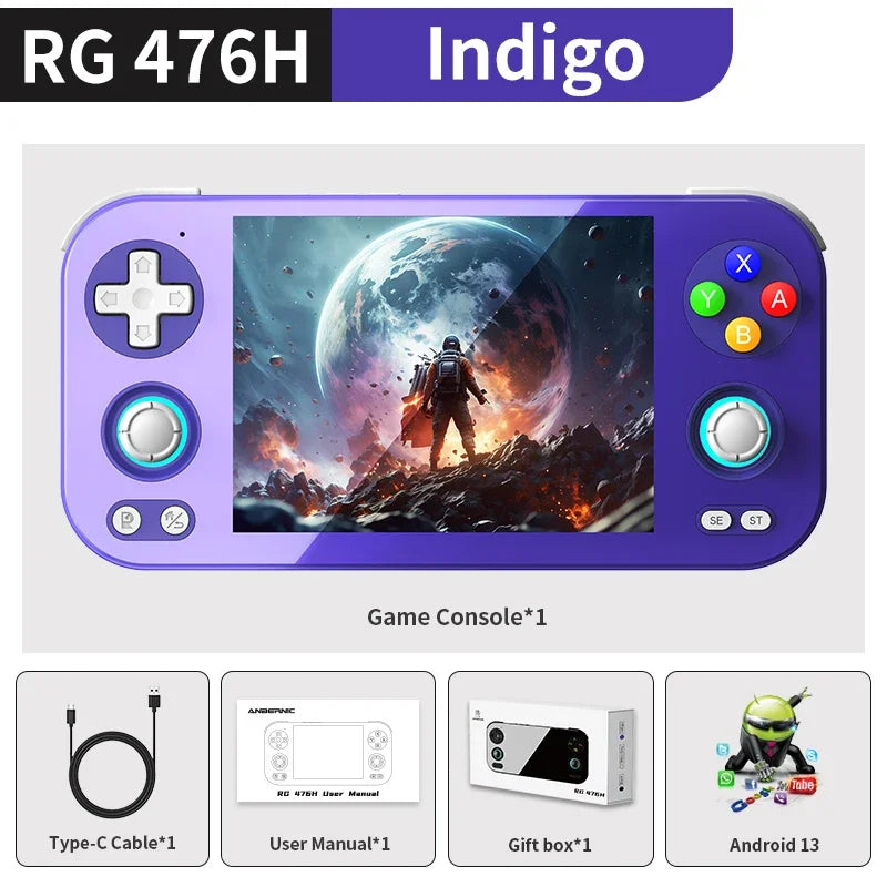 ANBERNIC RG 476H Video Player Console Retro Handheld Game 4.7-inch LTPS In-Cell Bluetooth 8G+128G Android 13 512G
