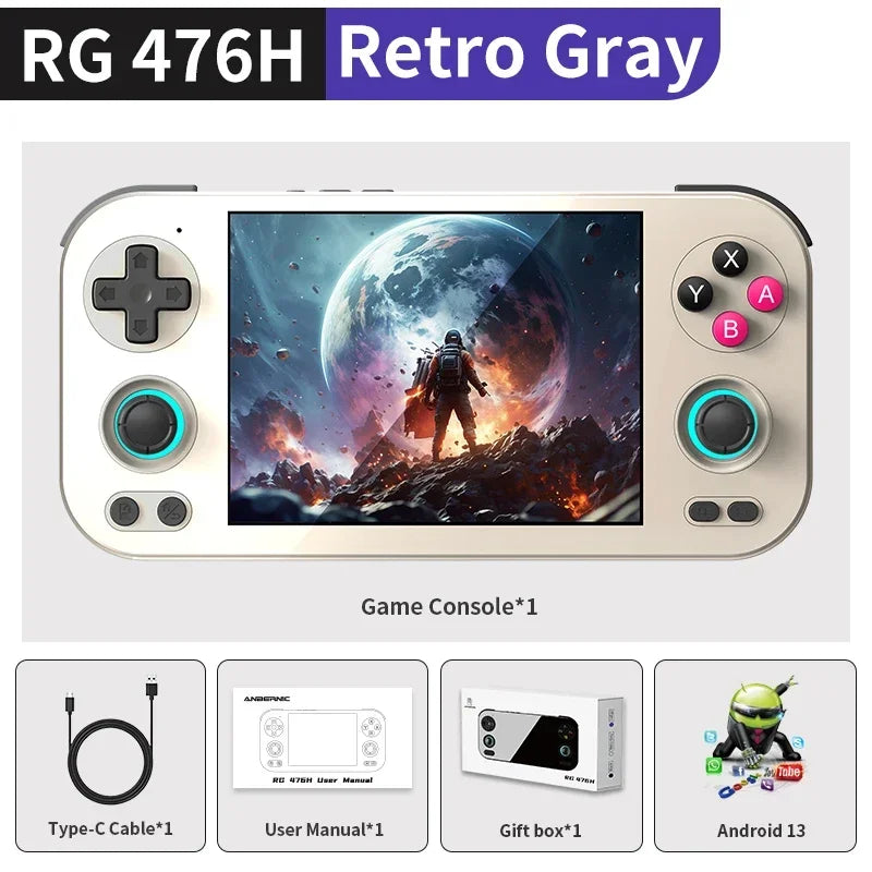 ANBERNIC RG 476H Video Player Console Retro Handheld Game 4.7-inch LTPS In-Cell Bluetooth 8G+128G Android 13 512G