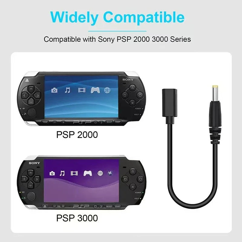 USB Type C Adapter for PSP1000 PSP2000 and PSP3000 Game Consoles (Non-PD) with LED Indicator Light